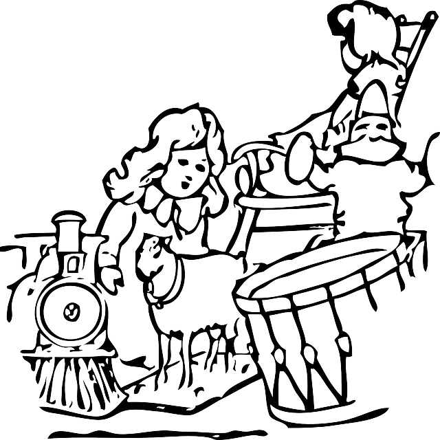 Black, Outline, People, Kid, Girl, Kids, White, Cartoon - Clip Art Toys Black And White - Png Download (640x640), Png Download