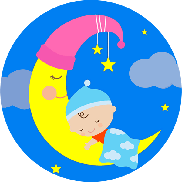 Cartoon Sleeping Moon Baby Clipart (600x600), Png Download