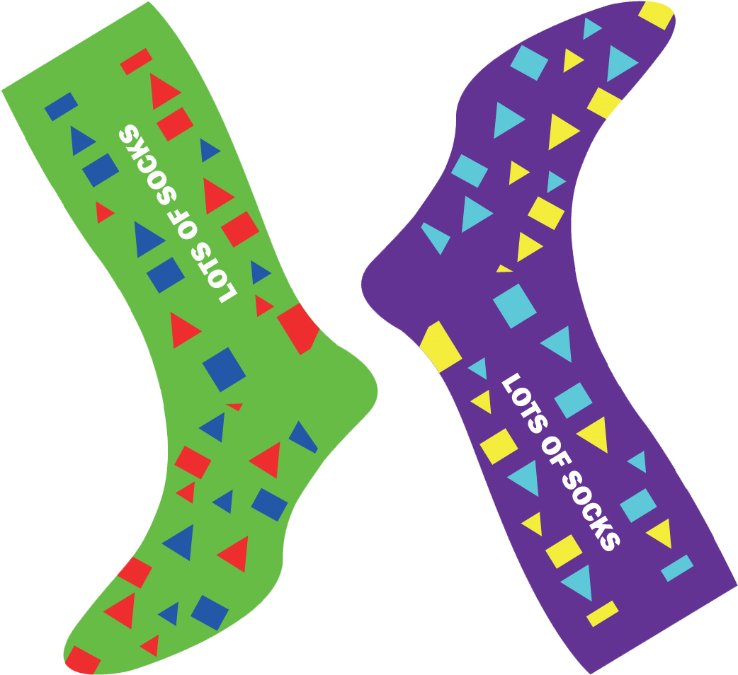 Sock Clip Mix And Match - Down Syndrome Day Sock Free - Png Download (1186x1084), Png Download