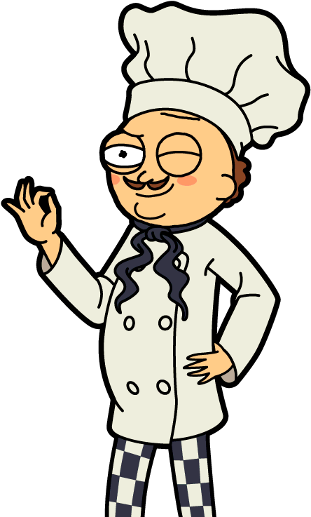 Transparent Rick And Morty Png - Rick And Morty Chef Clipart (444x737), Png Download