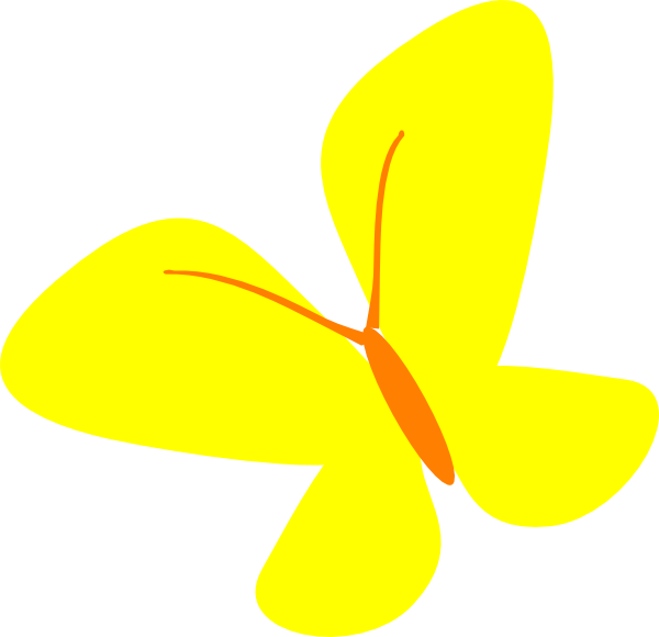 Yellow Flag Butterfly Clip Art At Clker - Illustration - Png Download (600x580), Png Download