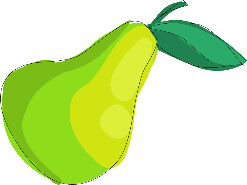 Transparent Avocado Clipart Png - Pear Png Cartoon (826x619), Png Download
