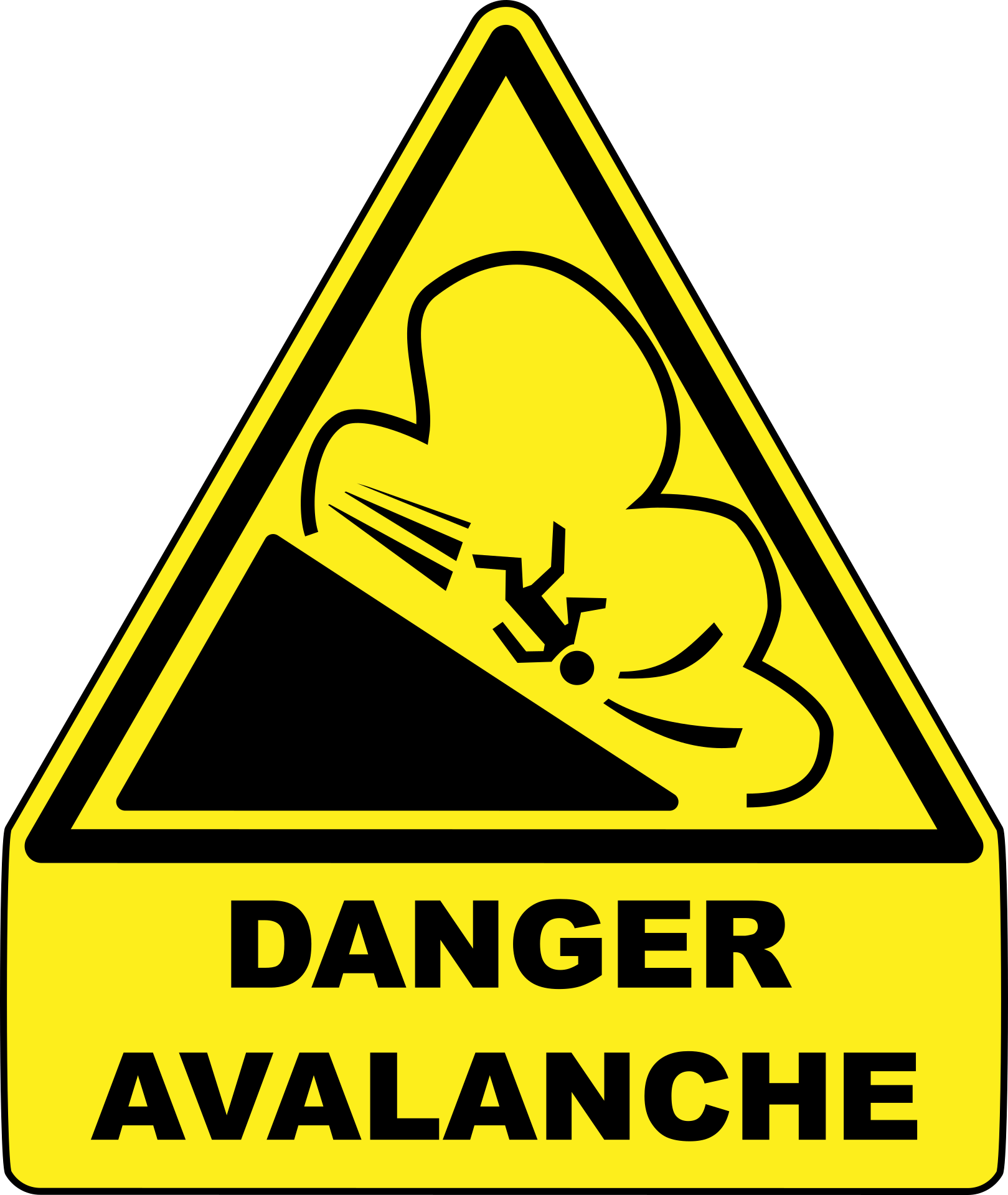 Dangerous Winter Hikes In Alaska - Avalanche Warning Sign Clipart (1619x1920), Png Download