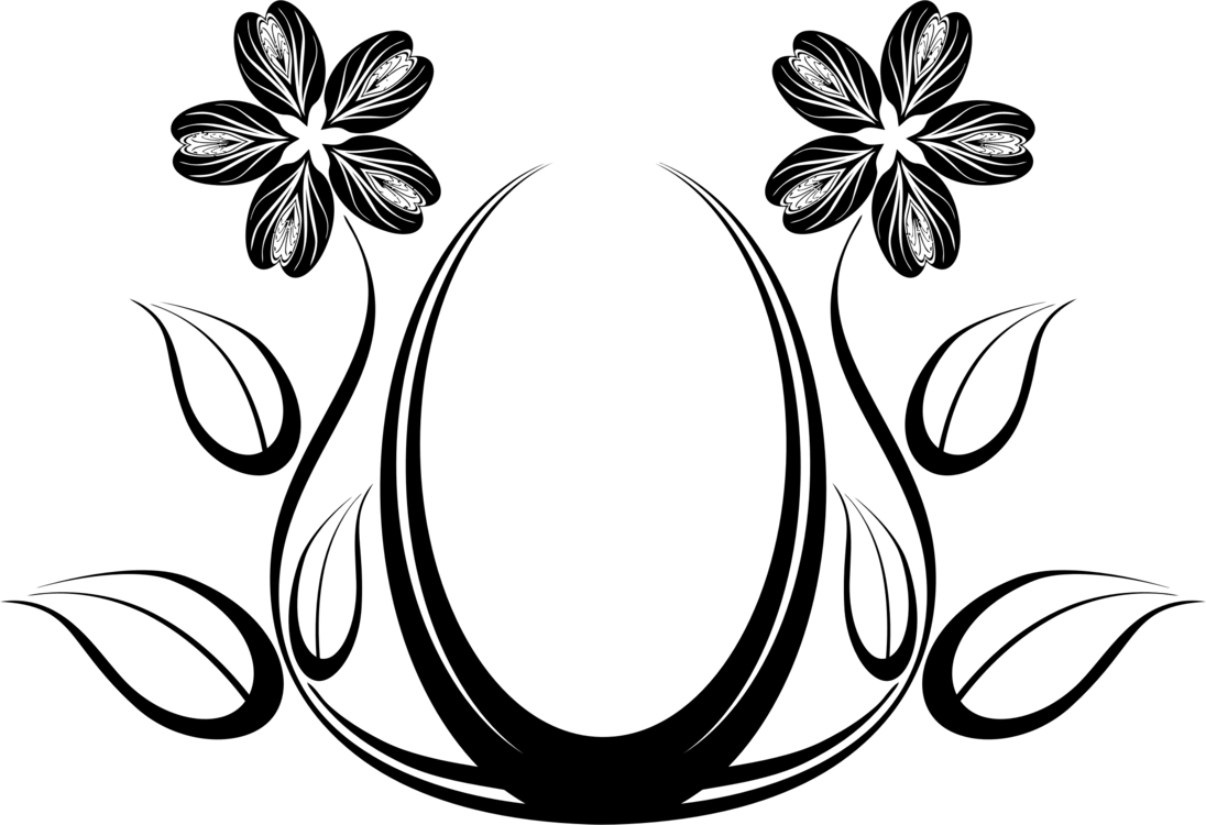 Drawing Abstract Flower Huge Freebie Download For Powerpoint - Line Art Flower Designs Clipart (1096x750), Png Download