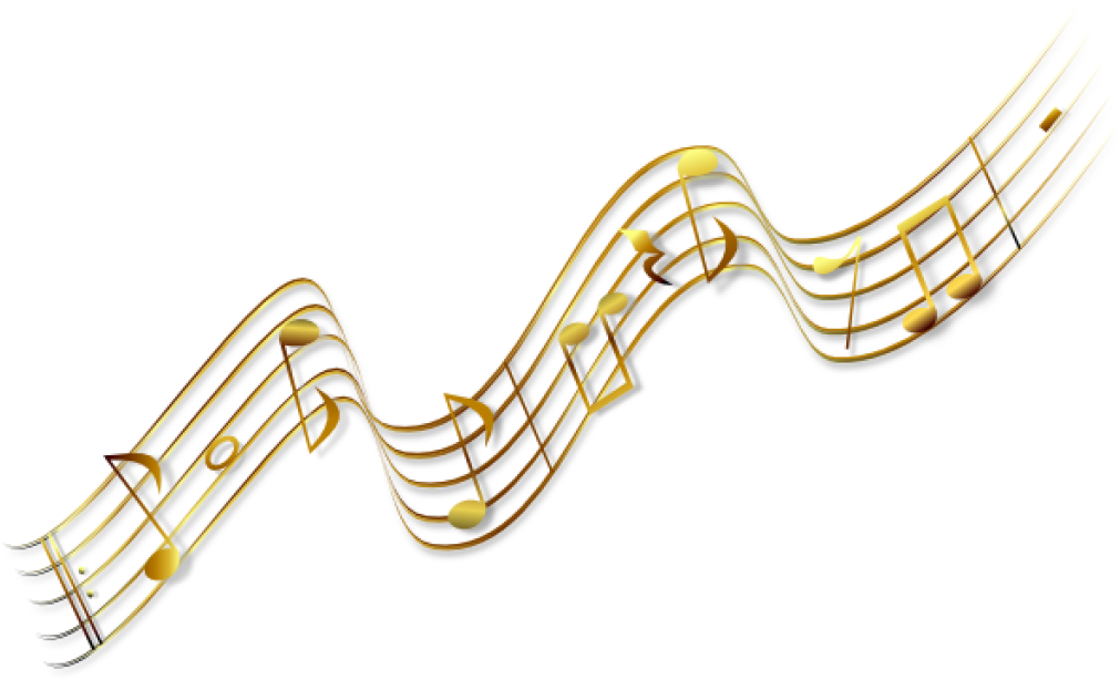 Golden Transparent Music Notes Clipart (1024x614), Png Download