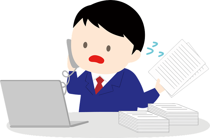 Business Man Busy Clipart - Cartoon - Png Download (800x527), Png Download