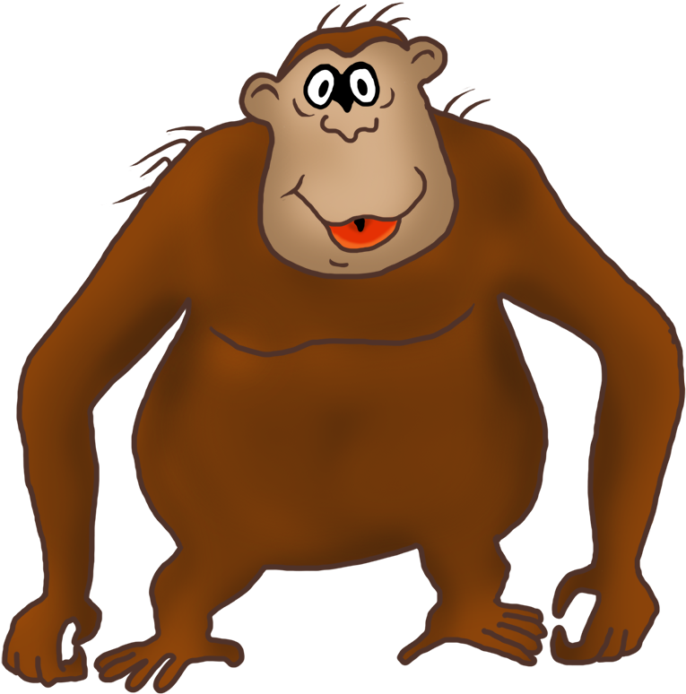 Cartoon Drawing Of Gorilla Png - Old Monkey Clipart Transparent Png (765x774), Png Download