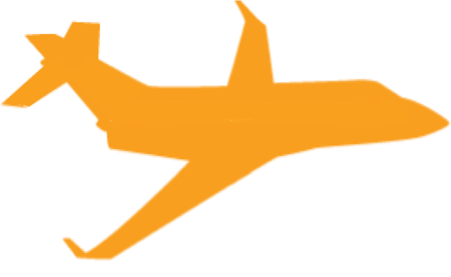 Planeoutline4 - Airplane Orange Png Clipart (1000x573), Png Download