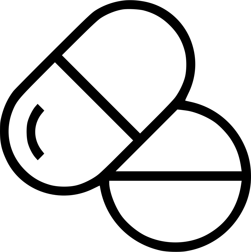 Pharmaceutical Computer Tablet Icons Drug Capsule Vector - Pencil Clip Art Black And White - Png Download (980x984), Png Download