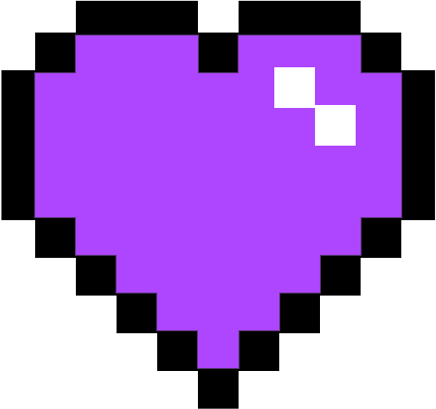 Purple Heart Pixel Purpleheart Pixelheart Purplepixelhe - Purple Pixel Heart Png Clipart (900x844), Png Download