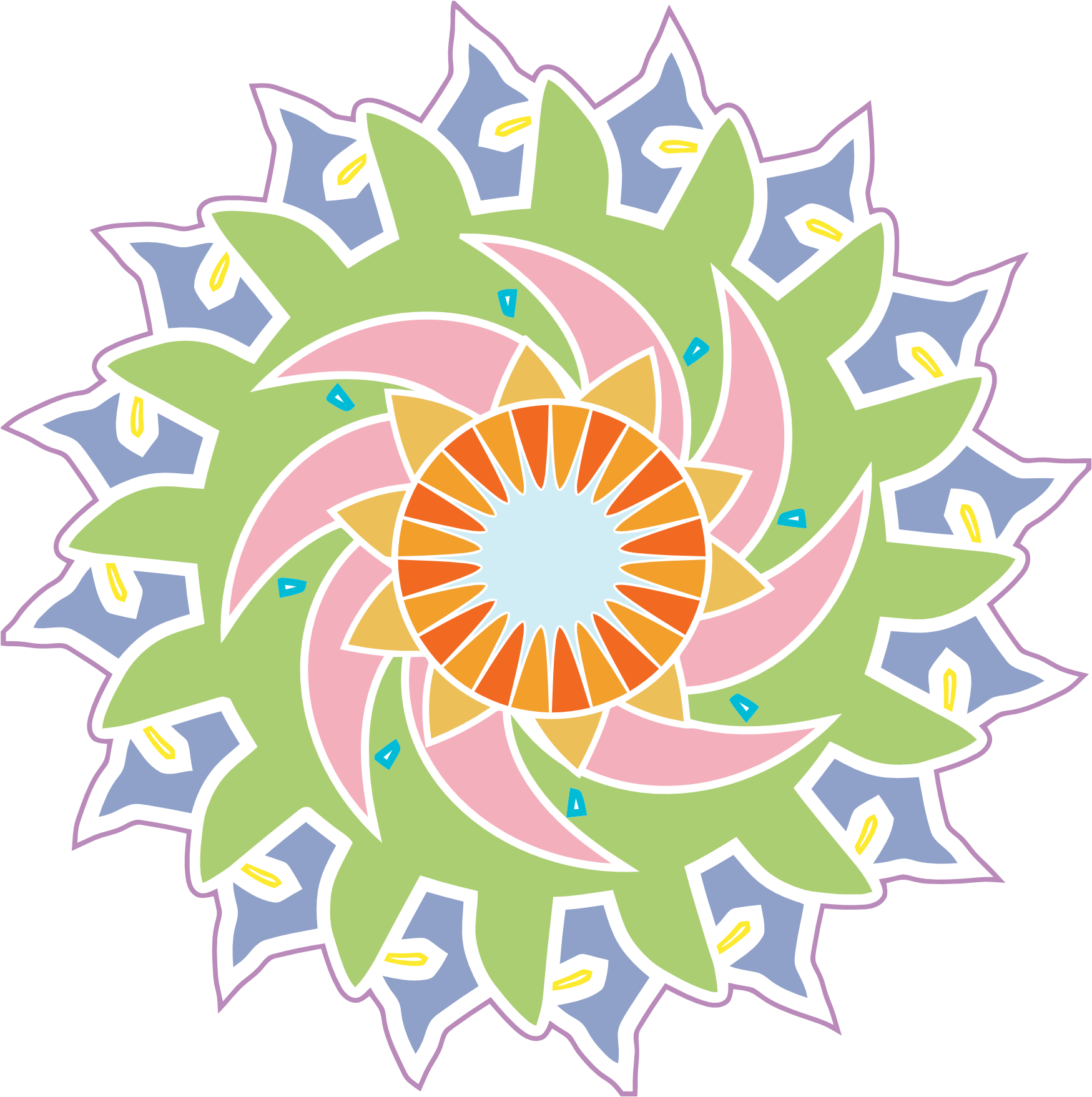 Tiki Clipart Flower Clip Art - Abstract Art - Png Download (1749x1757), Png Download