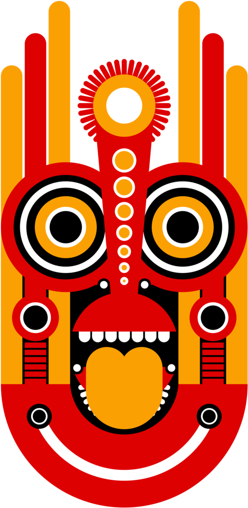 Tiki Mask Women"s Printed Tote Bag - T-shirt Clipart (492x1007), Png Download