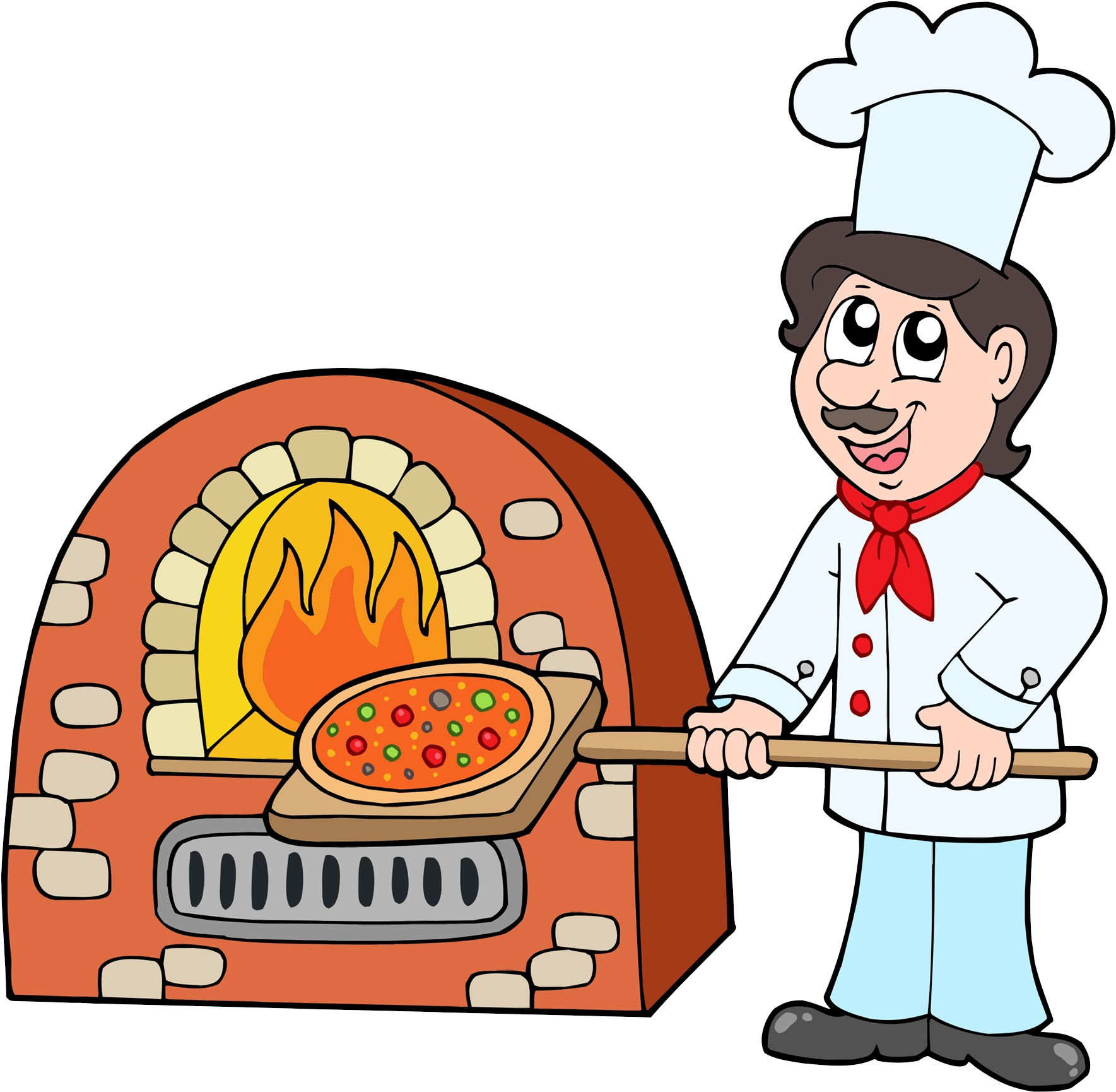 Bake Clipart Oven Fire - Cooking Pizza Clipart - Png Download (1892x1847), Png Download