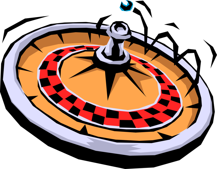 Vector Illustration Of Casino Gambling Games Of Chance - Roulette Wheel Clip Art - Png Download (896x700), Png Download