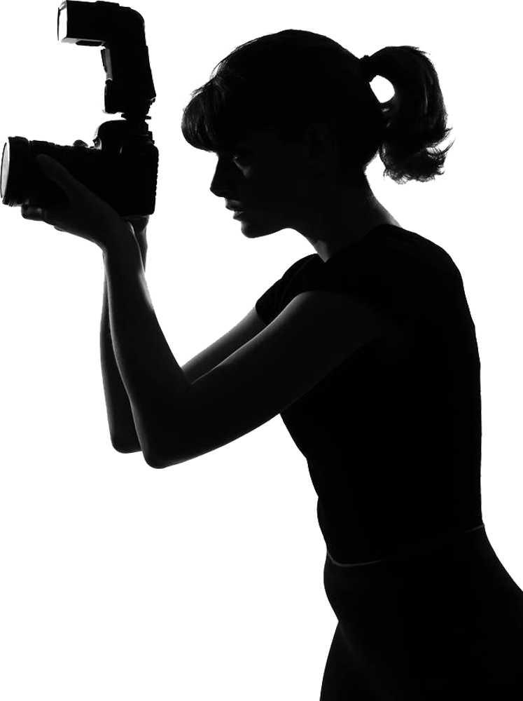 Silhouette Stock Photography Photographer Royalty - Female Photographer Silhouette Png Clipart (747x1000), Png Download