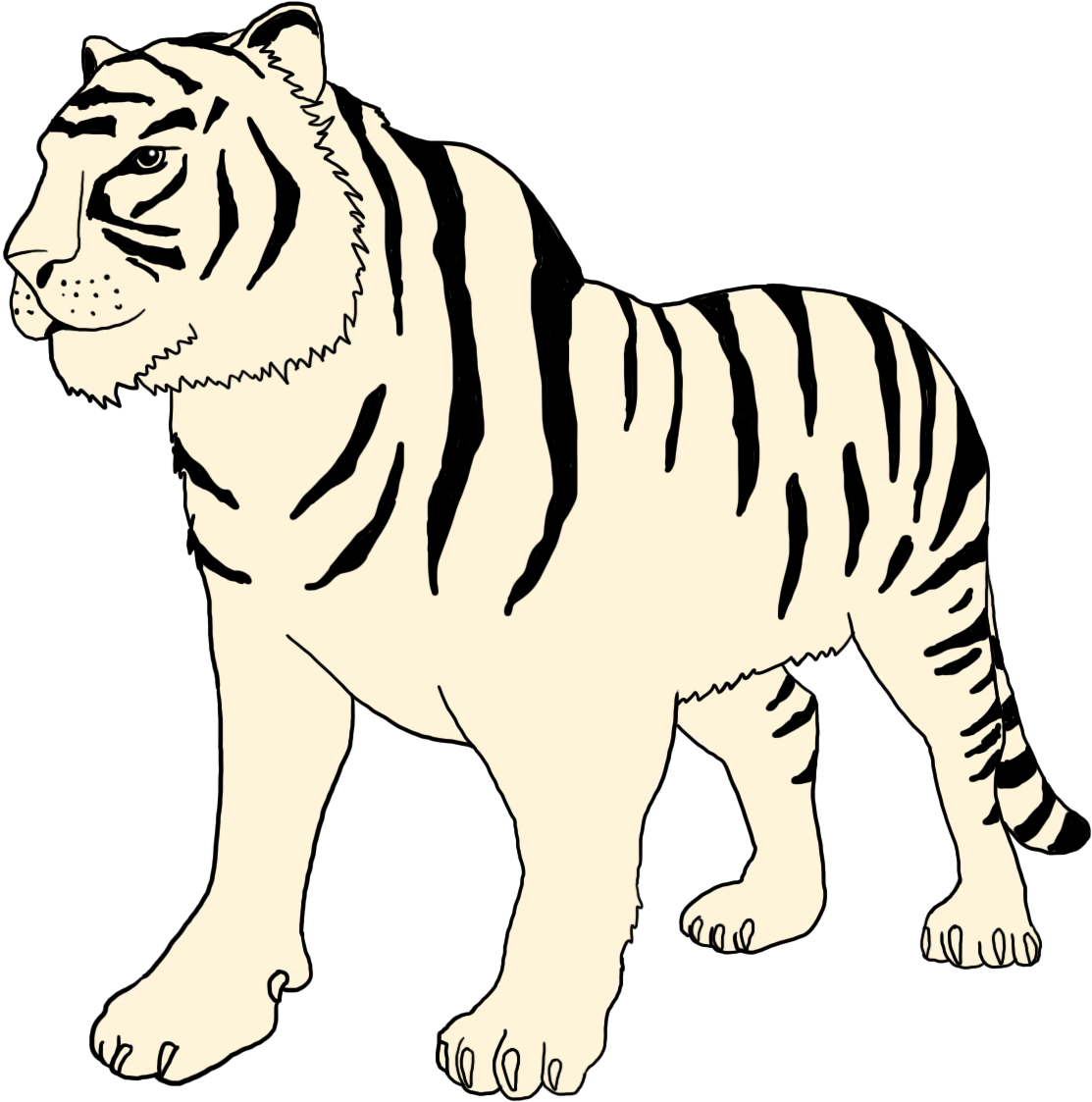 White Tiger Clipart - Bengal Tiger - Png Download (1299x1221), Png Download