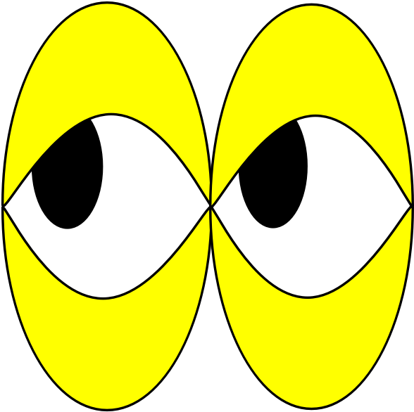 Vector Image Of Sad Eyes Looking To The Side - Yellow Eyes Clip Art - Png Download (600x600), Png Download