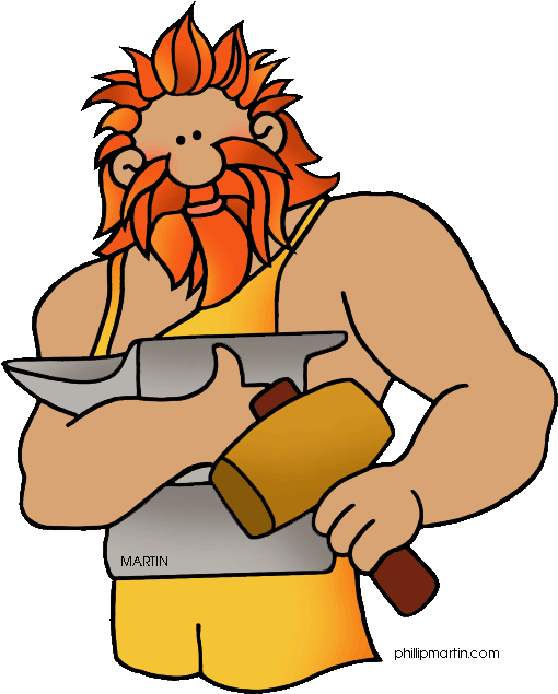 Transparent Slaves Clipart - Vulcan Roman God Cartoon - Png Download (510x635), Png Download