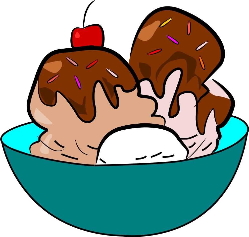 Transparent Ice Cream Clipart - Ice Cream Sundae Clipart - Png Download (1001x951), Png Download