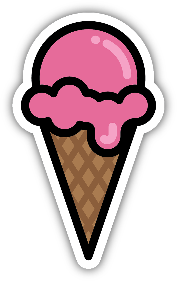 Ice Cream Cone Sticker Clipart - Full Size Clipart (#5457633) - PinClipart