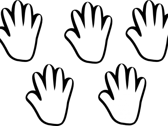 Printable Handprint - 10 Objects Black And White Clipart (640x480), Png Download