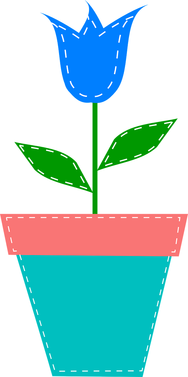 Pot Plant In Cartoon Clipart (640x1280), Png Download