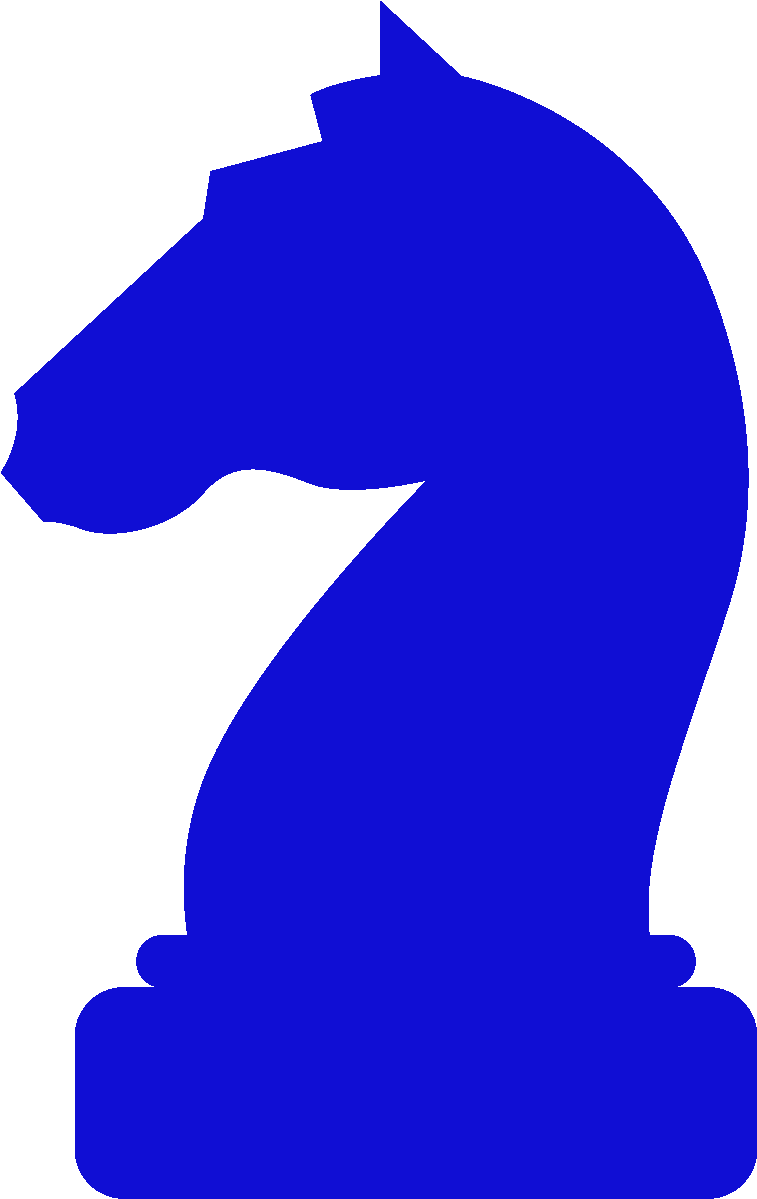 Chess Piece Horse Knight Bishop - Chess Piece Knight Blue Clipart (1200x1200), Png Download