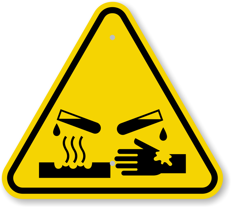 Caution Triangle Symbol - Corrosive Warning Sign Clipart (800x716), Png Download