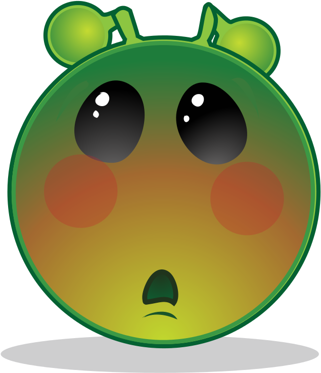 Smiley Green Alien Blush - Hate Clipart - Png Download (666x768), Png Download