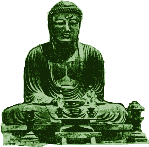 Big Green Buddha Vector Drawing - Buddha Green Clipart (600x600), Png Download