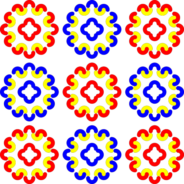 Blue And Red Tile Decoration Png Clip Art - Mandala Küçük Transparent Png (600x600), Png Download