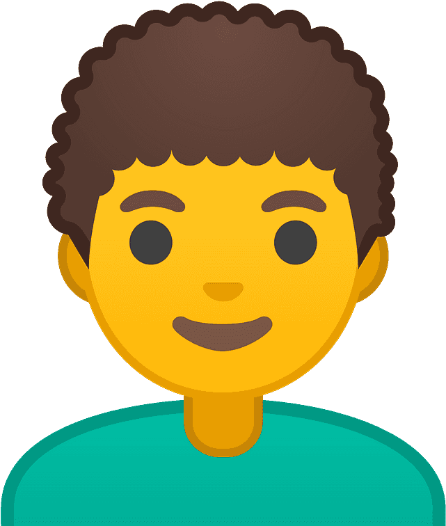 Curly Hair Emoji Clipart - Hand Up Emoji - Png Download (800x800), Png Download