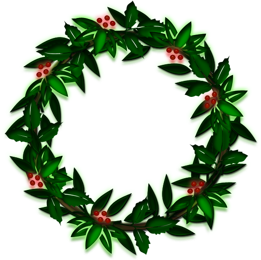 Clipart Evergreenwreath Png Transparent Library Free - Clip Art (600x540), Png Download