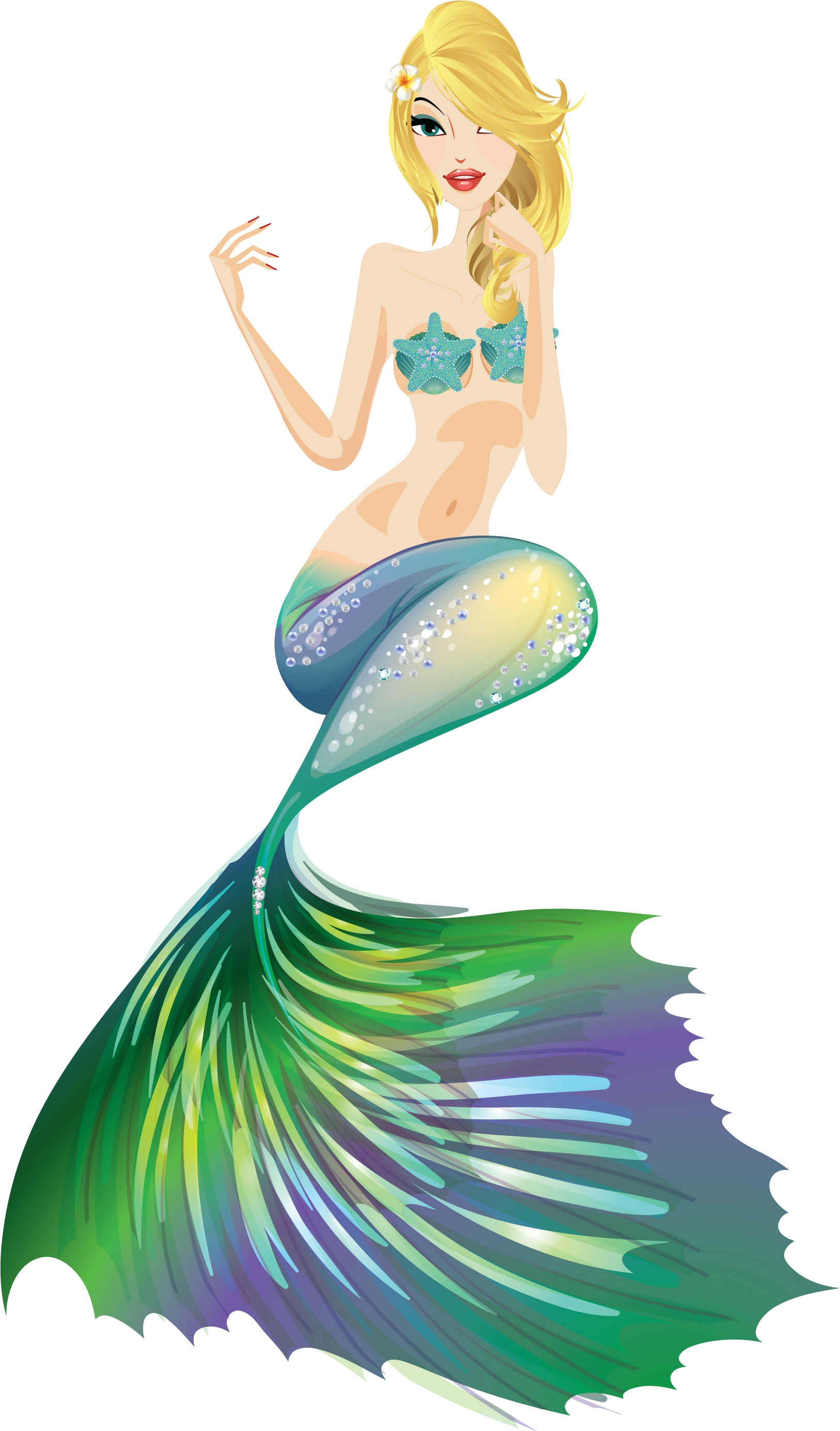 Mermaid Clipart (1800x3000), Png Download