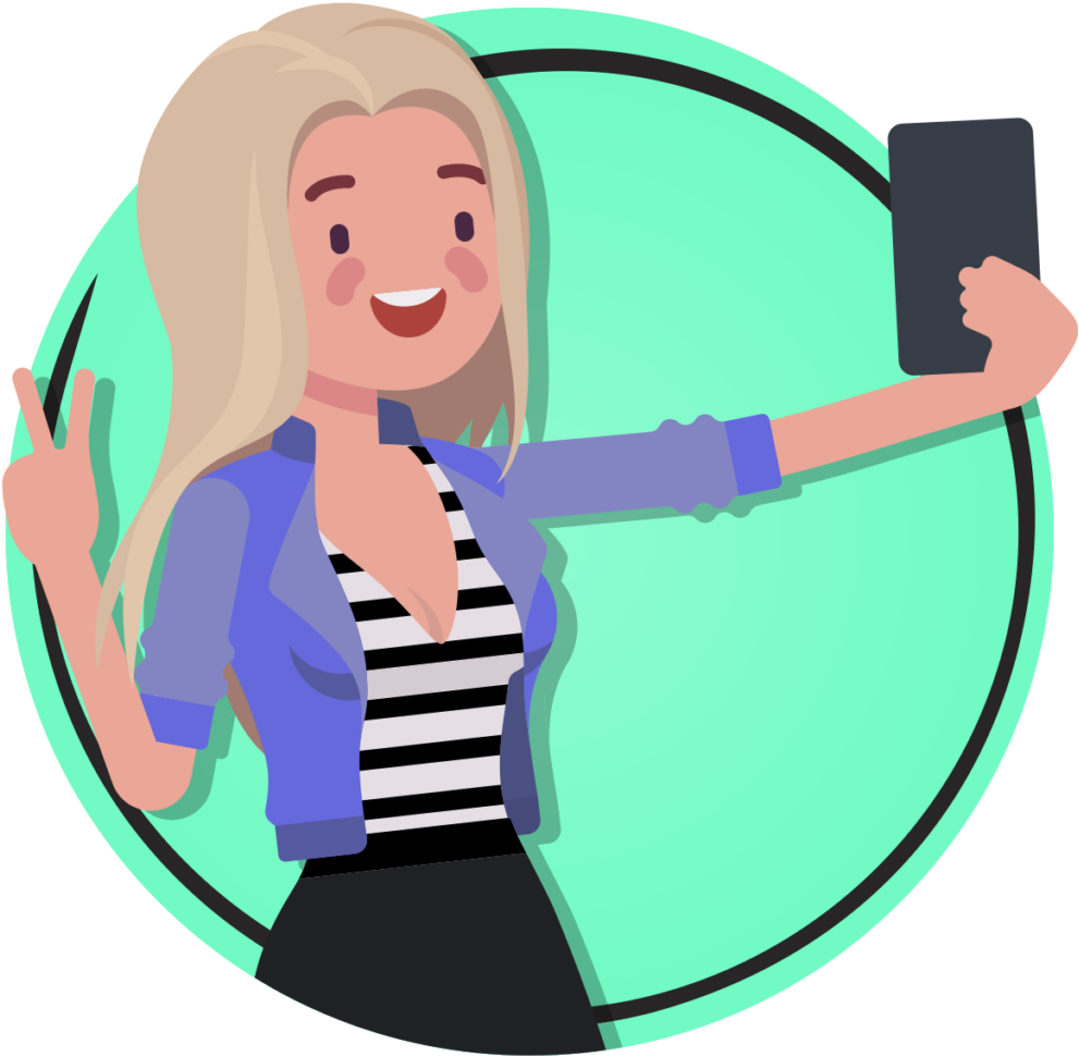 The Instagrammer - Cartoon Clipart (1024x1024), Png Download