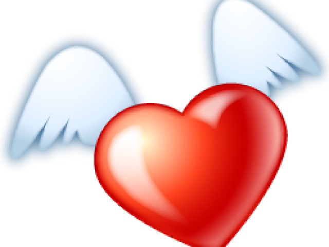 Heart With Wings Clipart - Hearts With Wings Png Transparent Png (640x480), Png Download