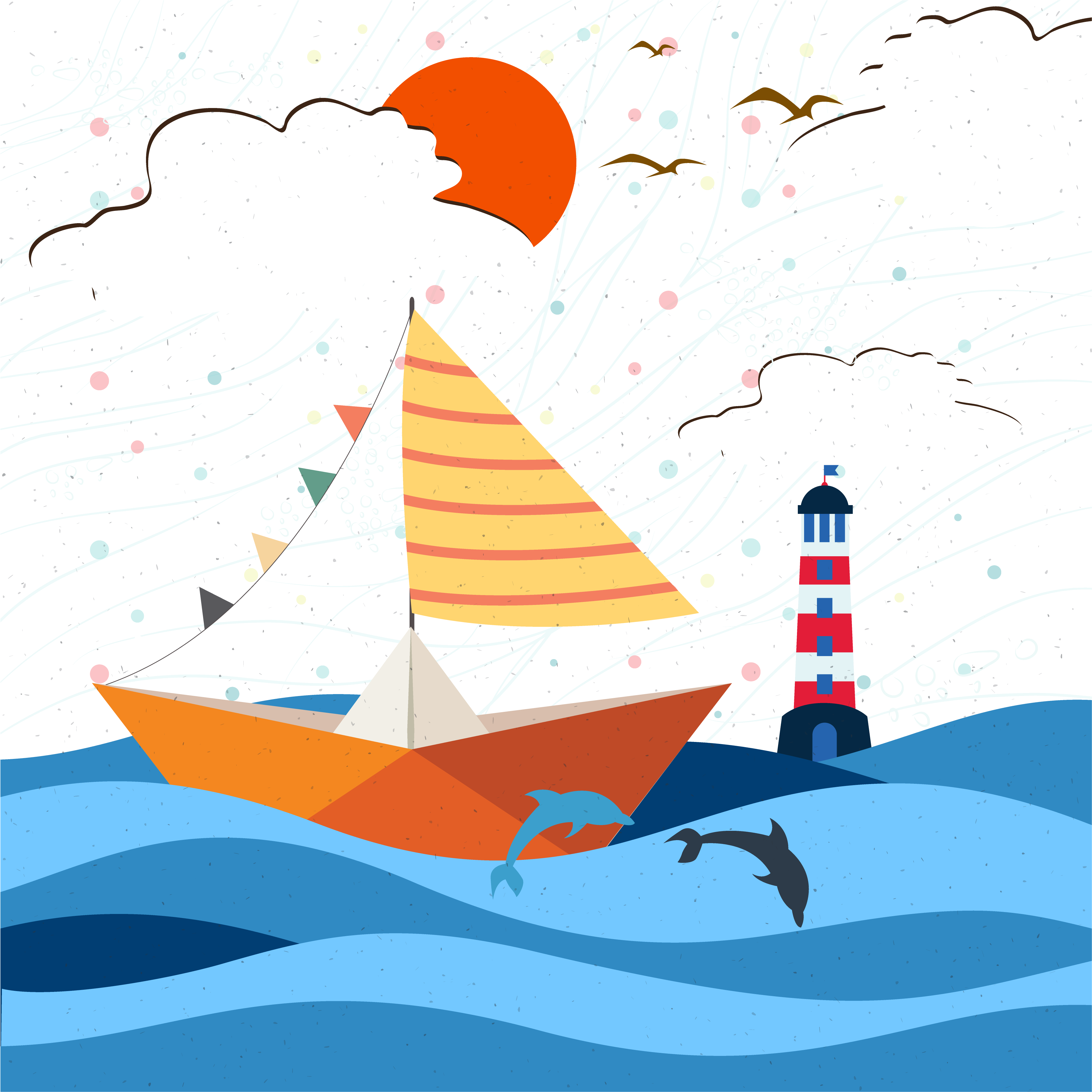 Ve Thuyền Biển Cá Clipart (5145x4364), Png Download