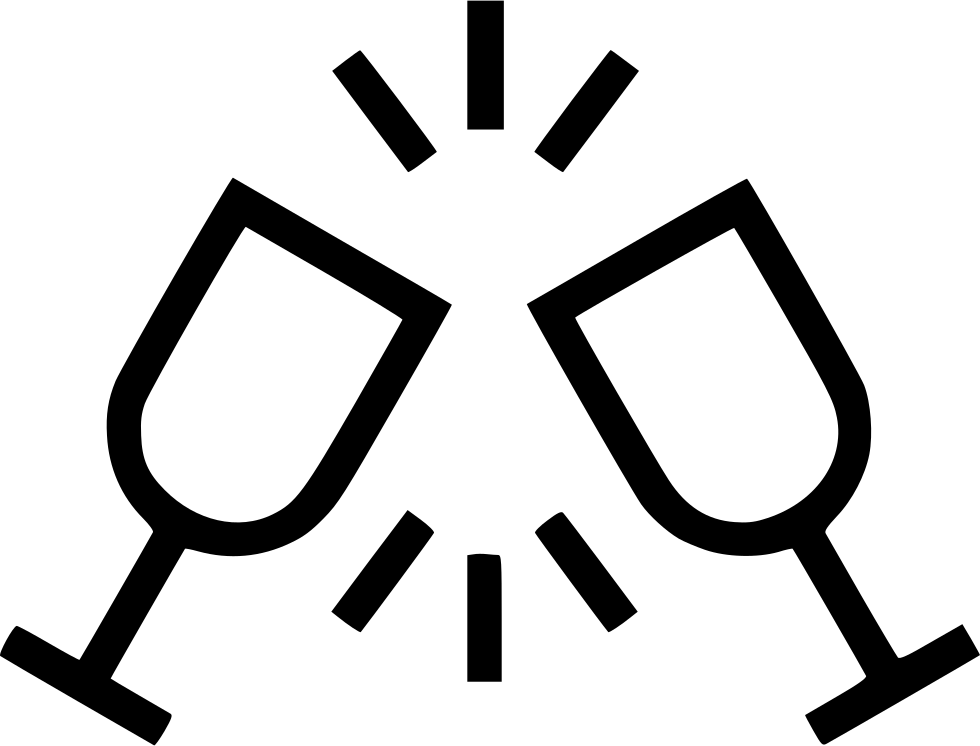 Wine Glass Salute Cheers Toast - Toast Glass Icon Clipart (980x746), Png Download