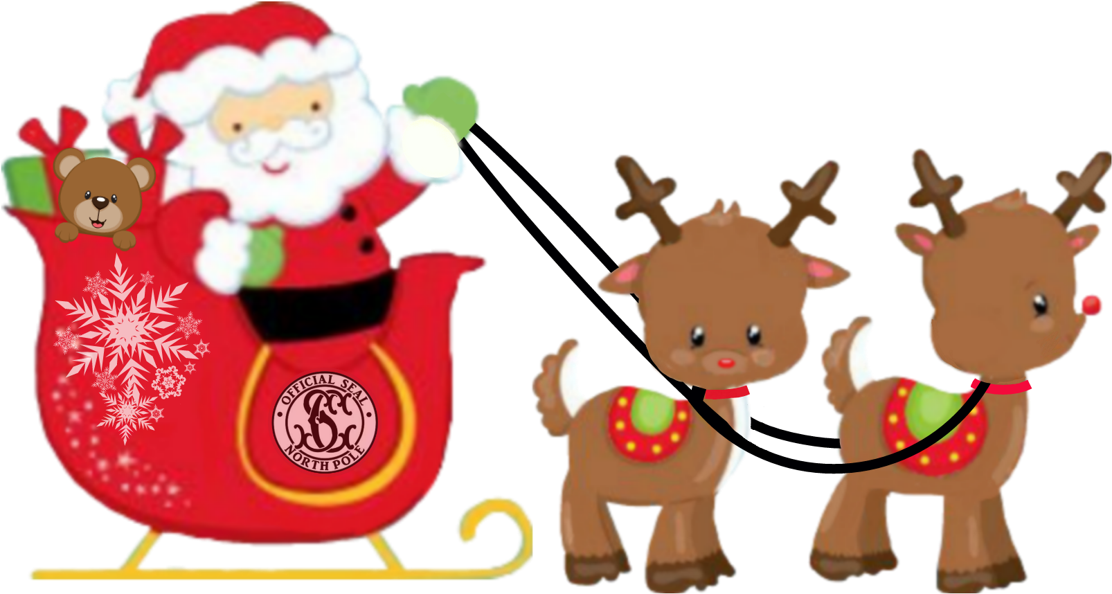 #santa #sleigh #reindeer #hoho #christmas #christmaseve - Personalizadas Camisas De Natal Clipart (1773x1773), Png Download