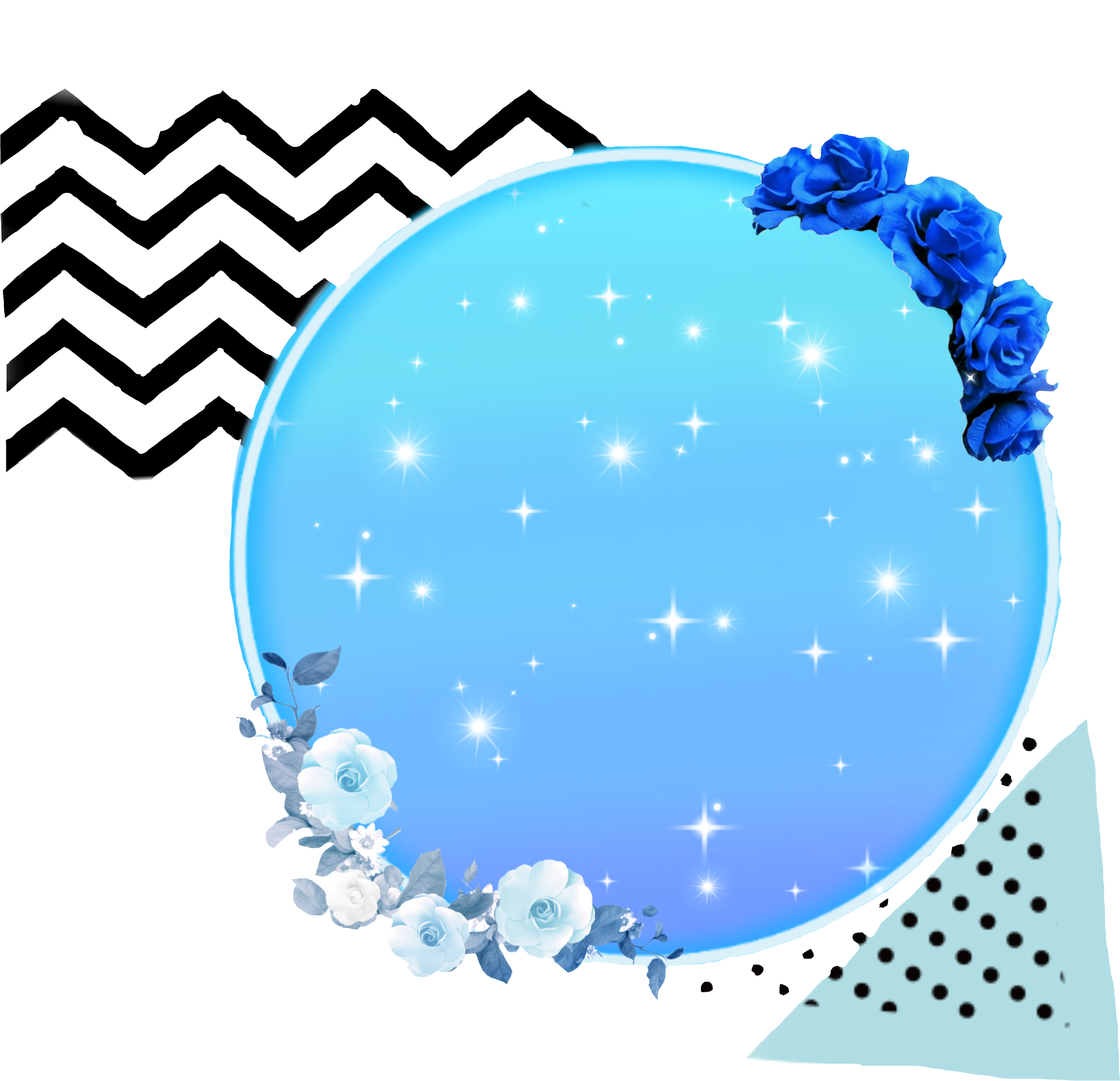#circle #overlay #background #blue #glitter #flowers - Icons Clipart (2346x2266), Png Download