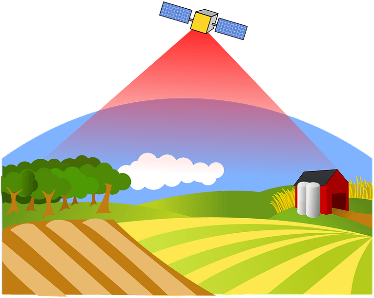 Satellite Imaging Clipart - Satellite Remote Sensing Cartoon - Png Download (800x645), Png Download