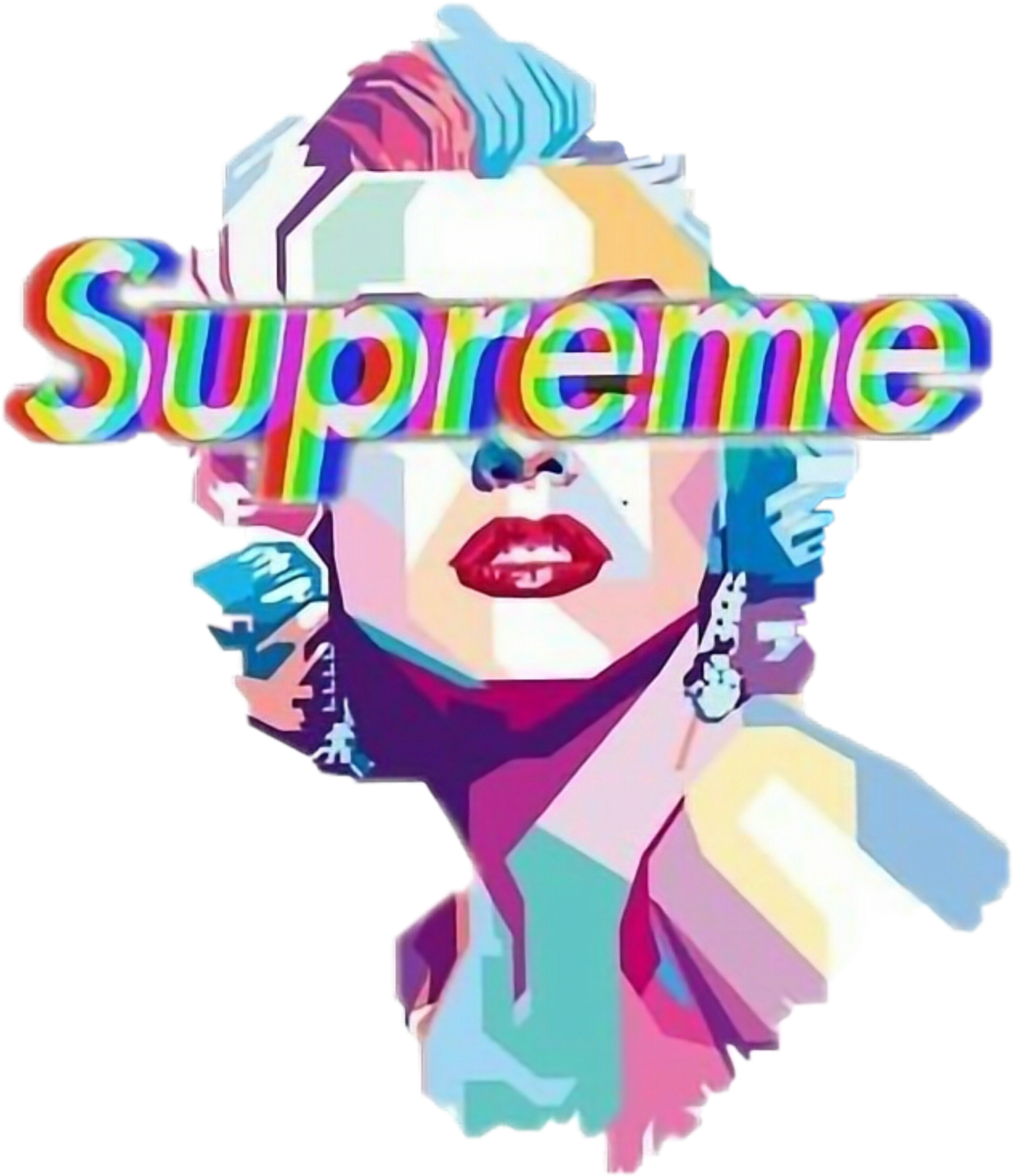 #supreme #marilynmonroe #vaporwave #freetoedit Clipart (2650x3016), Png Download