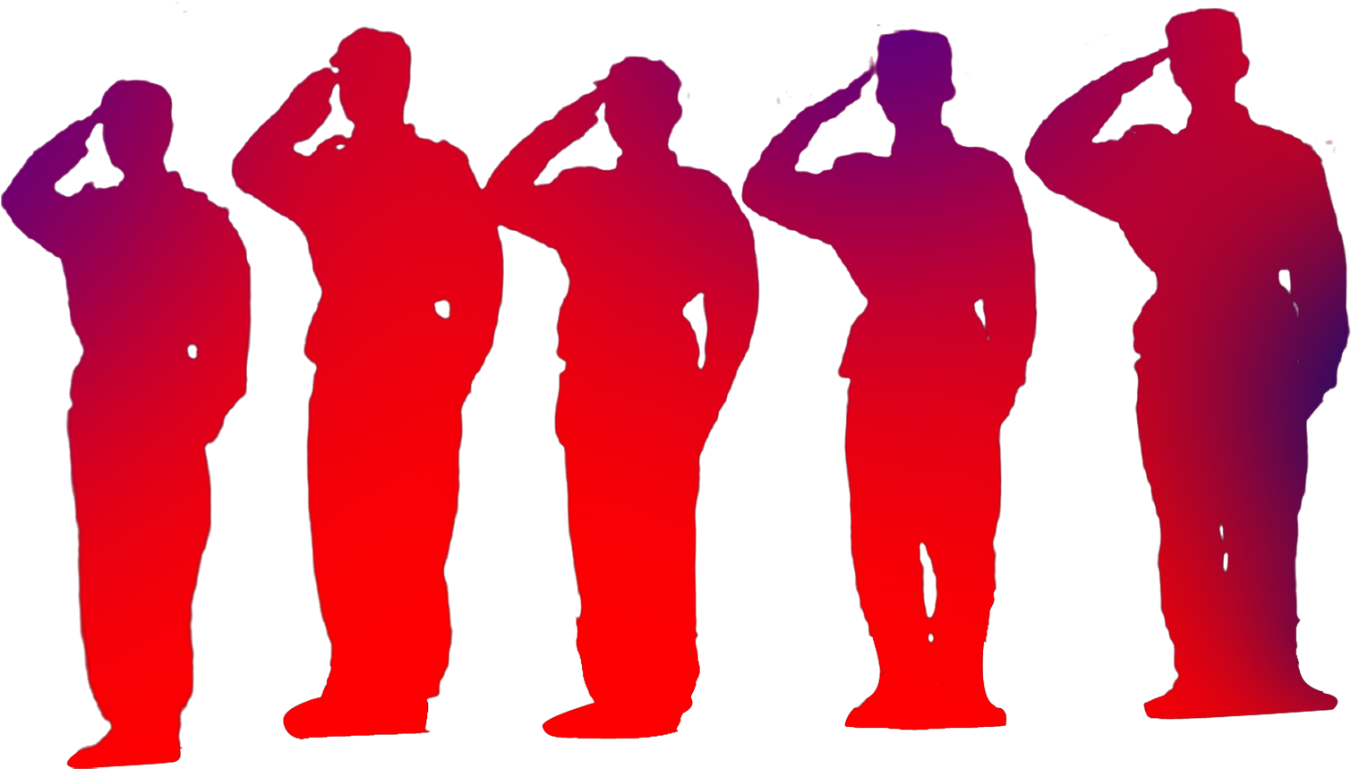 China Salute Soldier Silhouette - Soldiers Salute Silhouette Png Clipart (1665x980), Png Download