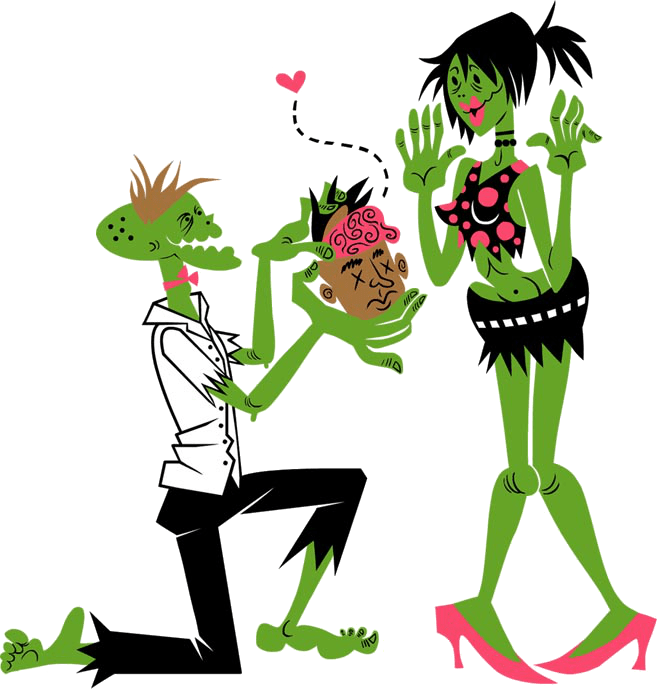 Zombieproppost - Zombies In Love Clipart (657x689), Png Download
