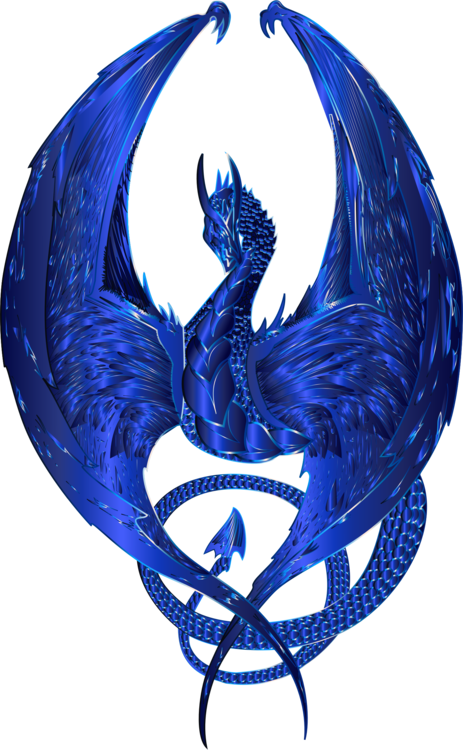 Cobalt Blue,mythical Creature,fictional Character - Transparent Dragon Symbol Clipart (463x750), Png Download