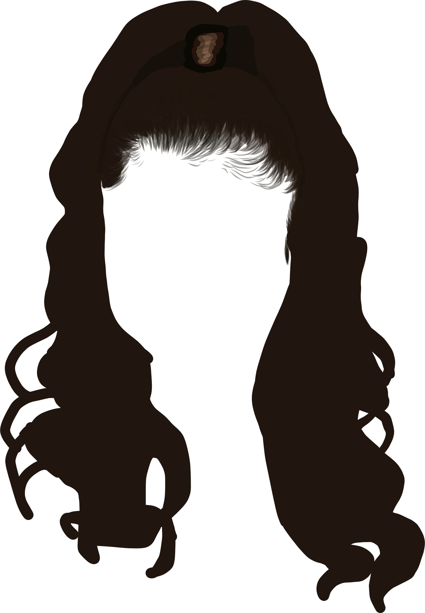 #wig #wigs #hair #brown #black #brownhair #blackhair - Illustration Clipart (1377x1988), Png Download