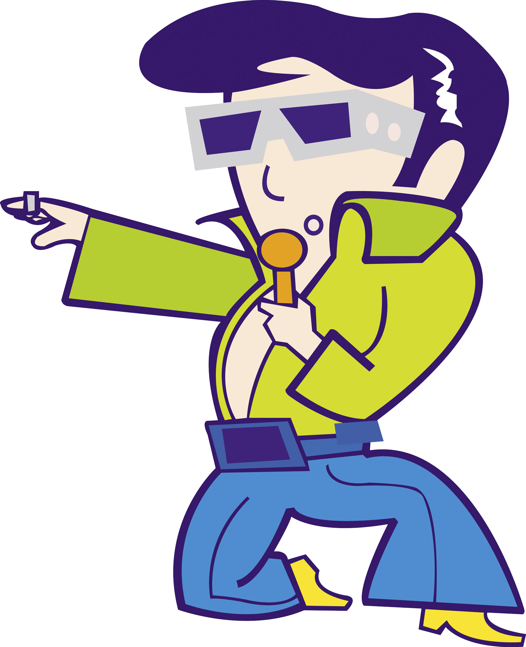 Cartoon Graphic Design Song Clip Art - Cartoon Man Singing A Song - Png Download (1685x2073), Png Download