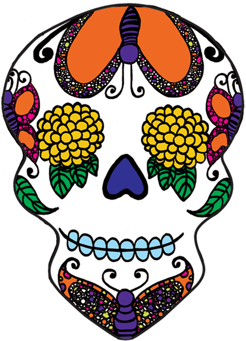 Mexico Day Of The Dead Calavera Sugar Skulls Dia De - Day Of The Dead Clipart (800x532), Png Download