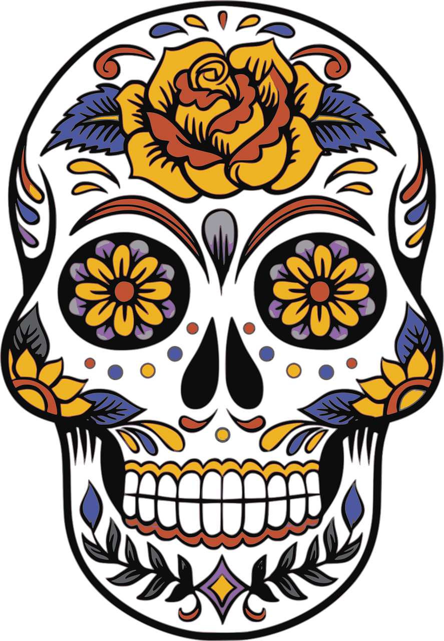 Dead Rising Clipart Present - Sugar Skull Clipart - Png Download (887x1280), Png Download