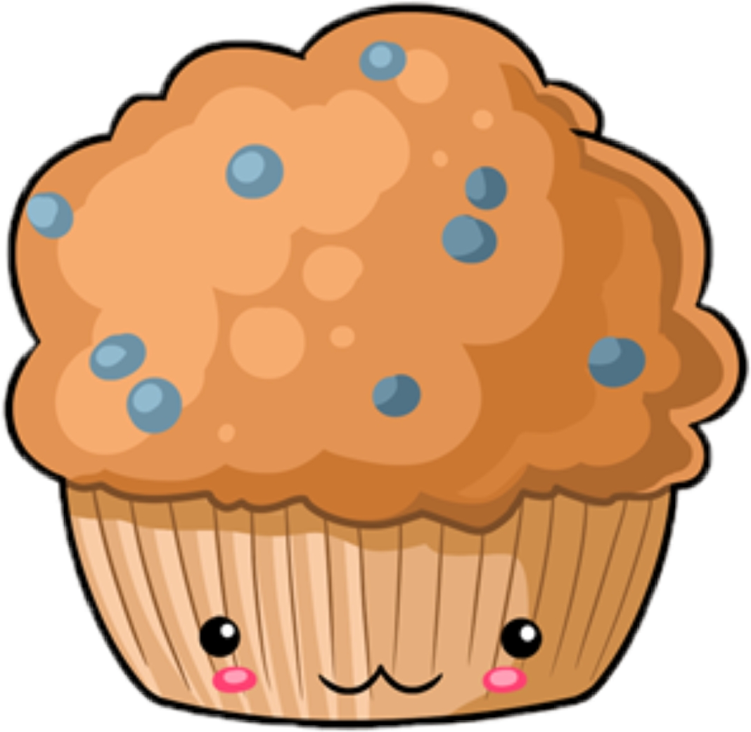 #muffin #cute #sweet #blueberries - Cute Muffin Transparent Background Clipart (1068x1041), Png Download